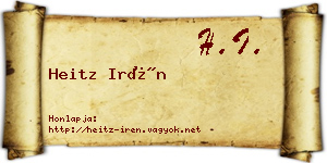 Heitz Irén névjegykártya